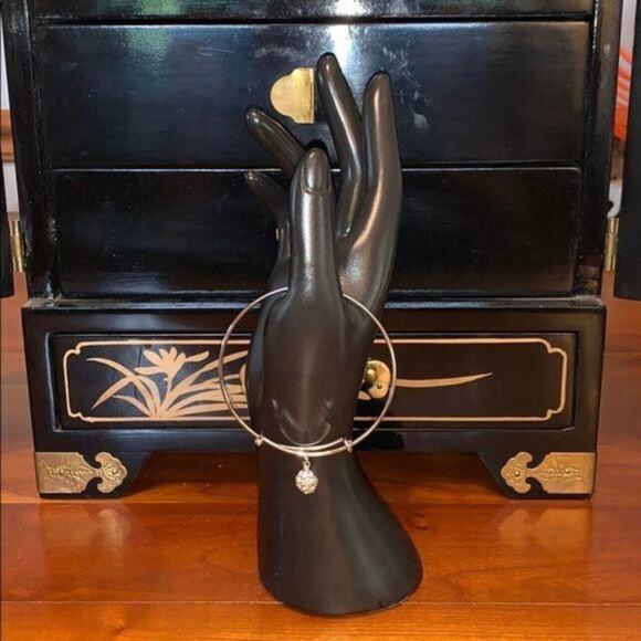 Swarovski Crystal Fireball Bangle Bracelet Silver - Picture 6 of 16